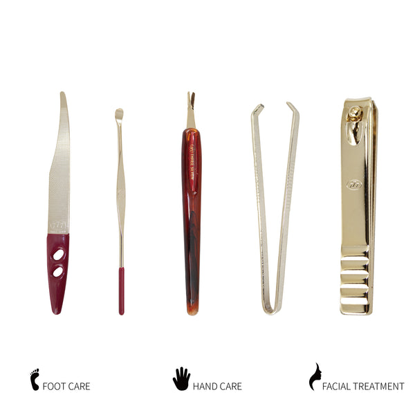 Three Seven, Nail Clipper Set gold 6pcs DS-12200G, MADE IN KOREA, Free shipping (Excluding HI, AK)