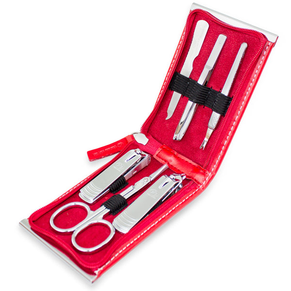 Three Seven, Nail Clipper Set Red 6pcs TS-960, MADE IN KOREA, Free shipping (Excluding HI, AK)