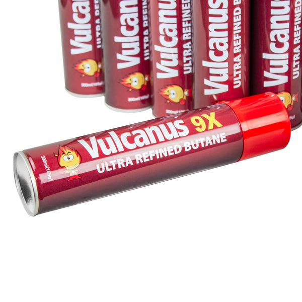 Vulcanus 9X Ultra Refined Butane Gas, Contents 12 x 300ml canisters (1BOX), Made in Korea