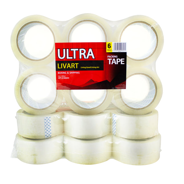 Ultra Boxing & Shipping Tape, Packing Tape, 2" x 100 Yard 6Rolls_VPT-210043C (18Rolls), Free shipping (Excluding HI, AK)