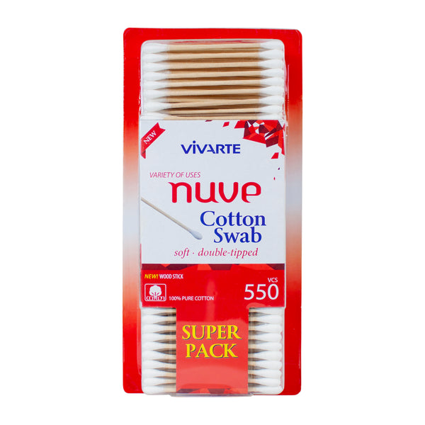 Vivarte Nuve Cotton Wood Swabs 550 Pieces