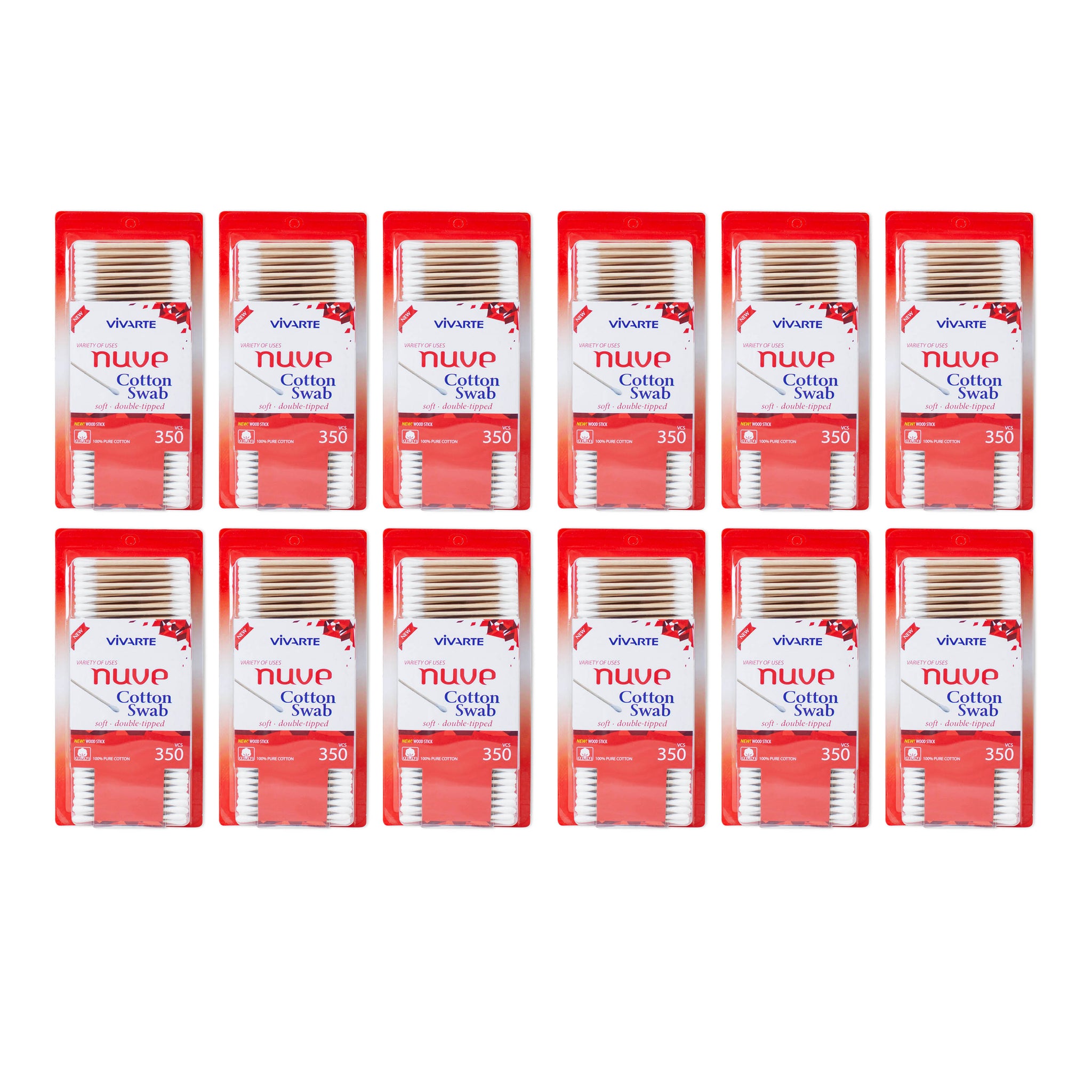 Vivarte Nuve Cotton Wood Swabs 350 Pieces